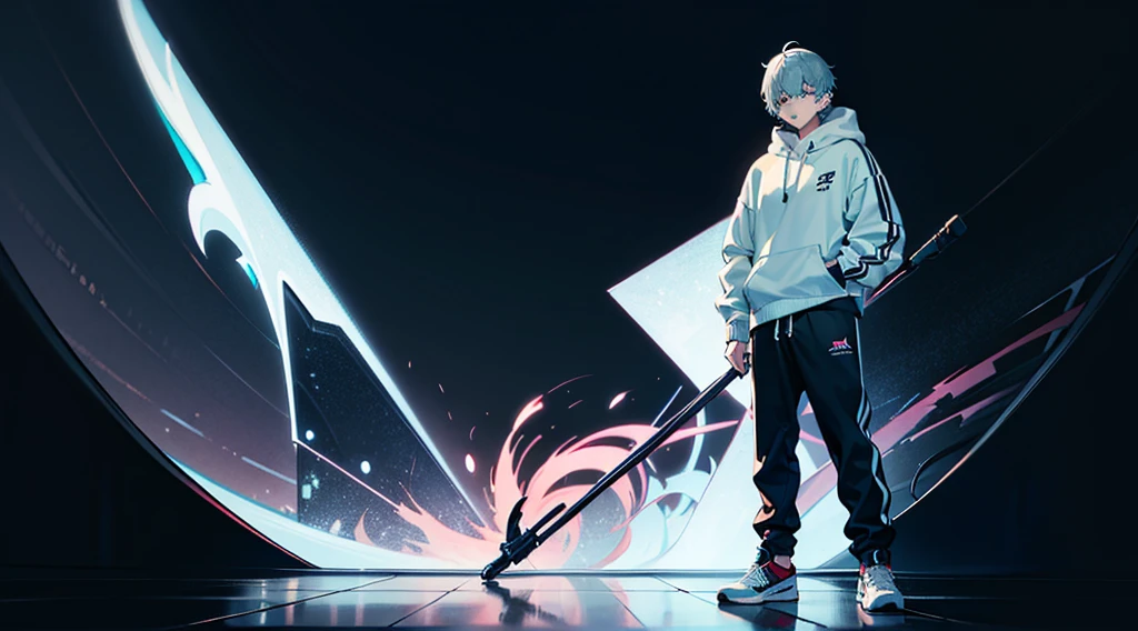 virtual_youtuber, 1boy, Teenage boy, Blue shorthair, Cold, a gloomy, dark backgrounds, Half up,Detailed face, Intricate details, Gerbourg, pixiv,Turtleneck sweater, Loose pants, oversized hoodie,white backgrounid,Facing the front,frontal face,No background,Wearing sneakers,Idol, Super Idol, super model ((Solo)), 1 male, (Handsome, masculine, man, broad shoulders, A tall man, Thin body), ((blue hairs, hair messy, Short hair, Bangs)), bright skin, Sharp features, (Oversized clothes)), ((Sharp eyes)), Turtleneck sweater, oversized hoodie,white backgrounid,Facing the front,frontal face,No background,Wearing sneakers,photographed,white backgrounid,is standing,