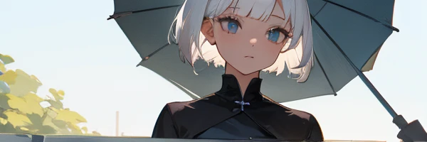 girl short hair white hair