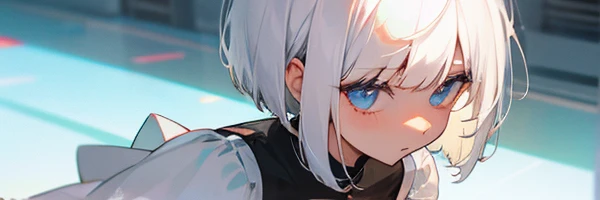 girl short hair white hair