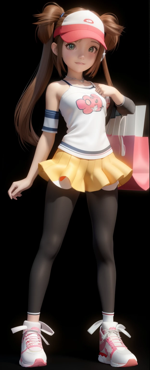 Close-up of a person holding a bag and bag, Pokemon Trainer Set, Rendering of a cute 3D anime girl, misty from pokemon, Characters assume natural poses, Anime style 3D, photorealistic anime girl rendering, Character posing, smooth anime cg art, 3d anime girl, Casual pose, Detailed depiction of the )