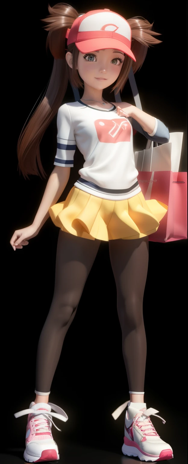 Close-up of a person holding a bag and bag, Pokemon Trainer Set, Rendering of a cute 3D anime girl, misty from pokemon, Characters assume natural poses, Anime style 3D, photorealistic anime girl rendering, Character posing, smooth anime cg art, 3d anime girl, Casual pose, Detailed depiction of the )