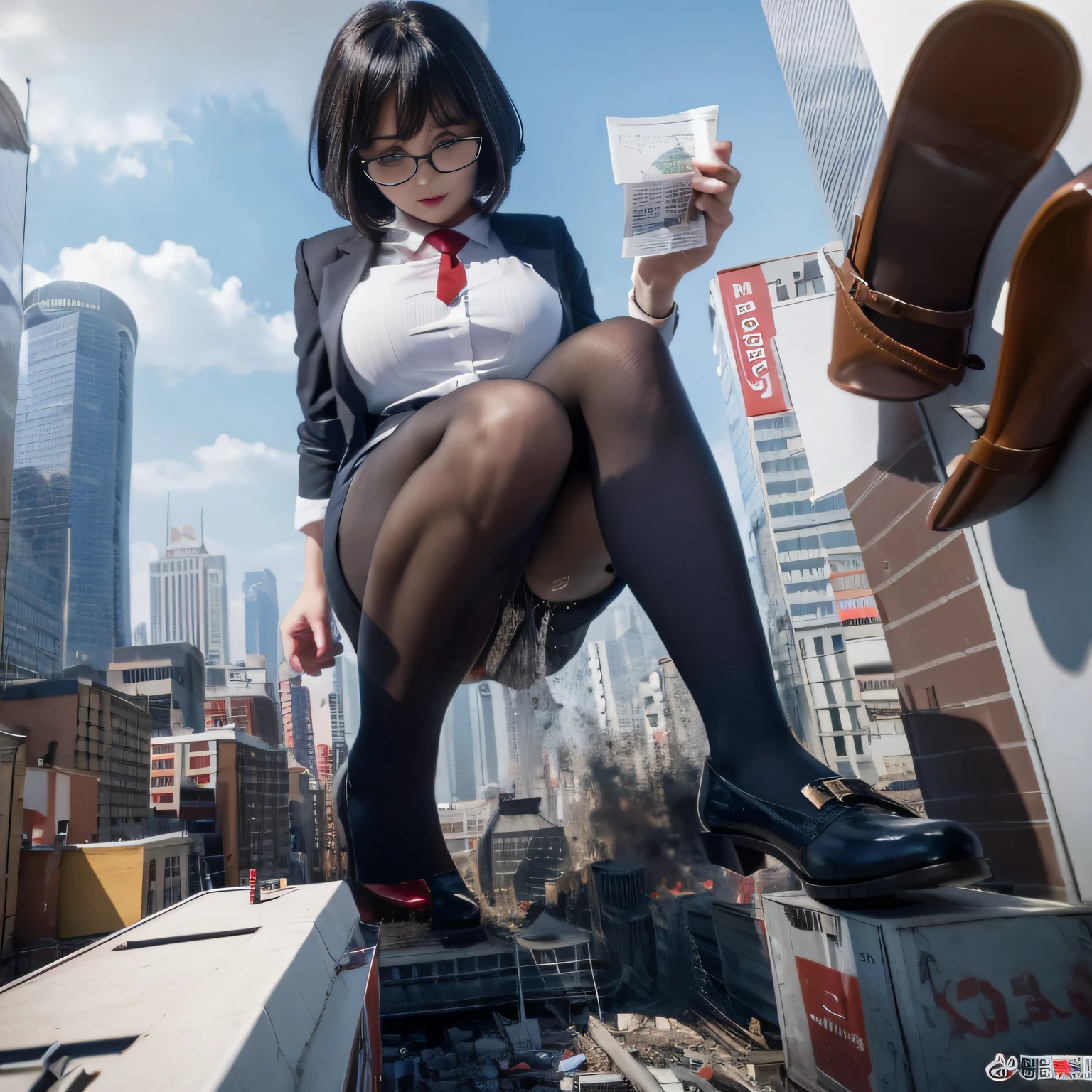 mujer con pene, Futanari, no testicles, The erection, cum shots, giantess art, a hyperrealistic schoolgirl, , highly detailed giantess shot, der riese, Shorthair, Black pantyhose, Giant high school girl that exceeds a skyscraper, Wearing rimless glasses, Colossal tits, Navy blue blazer, Red tie, Mini Length Skirt, Black pantyhose, hands off shoes, very small metropolis, Trying to destroy a miniature metropolis, Full body depiction, nffsw, der riese, Black pantyhose, Pantyhose legs, Pantyhose legs, ,Stomping City,crash city,Small town,micro city,