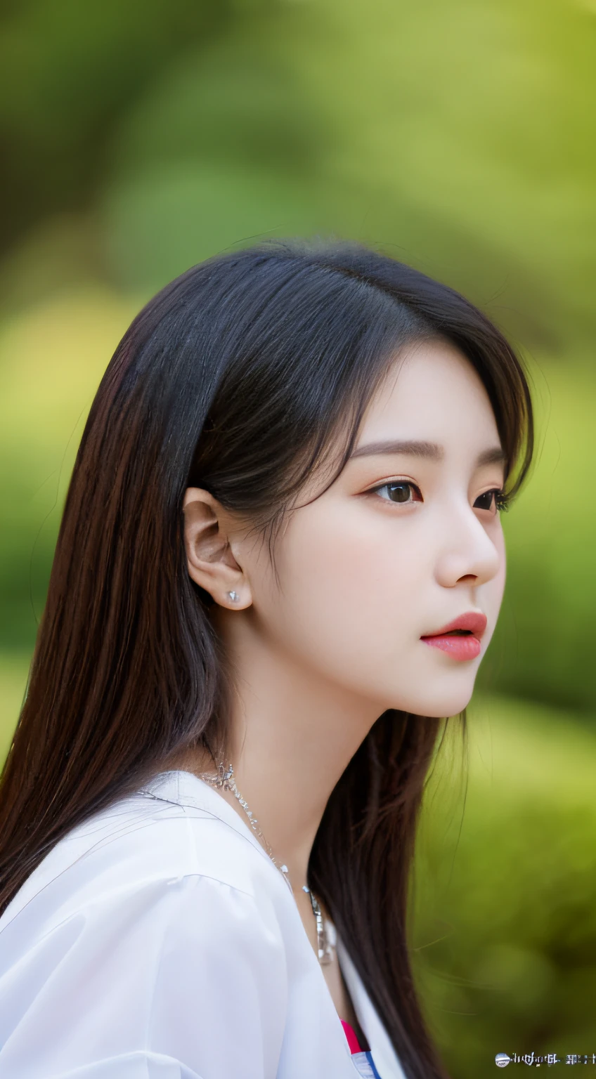 ((Top Quality, 8K, masterpiece: 1.3)), 1woman, 20yo, Korean female idols: 1.5, 90 degree side view:1.5, colored solid background:1.5