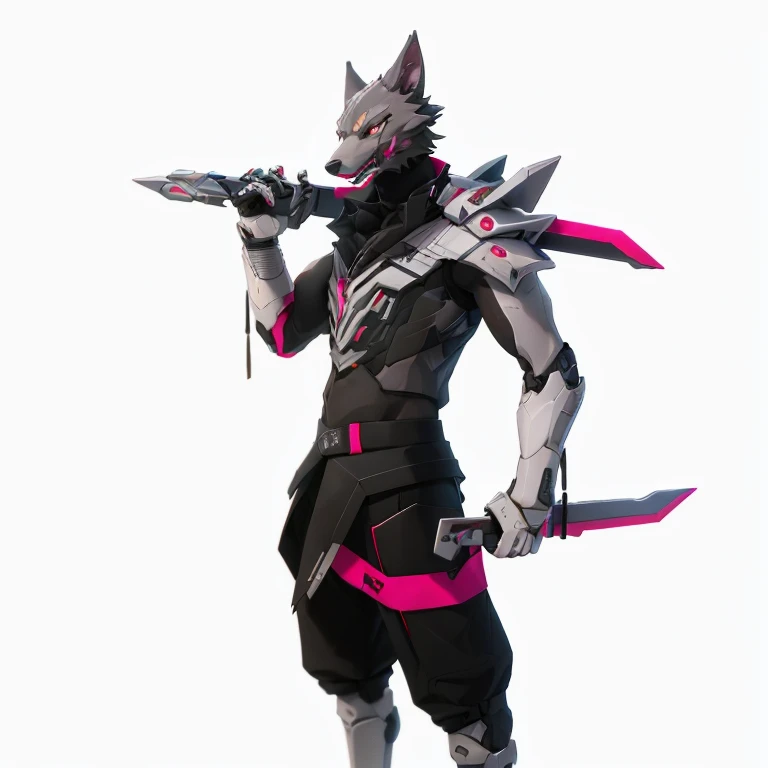 Male robotic wolf,Brown back,white sleeveless vest,transparent panty,White sandals,Claw feet,cranny,In the display case,Stand in a plastic box,black detailed eyes,captivating posture,Handsome,lifelike skin,Slim,