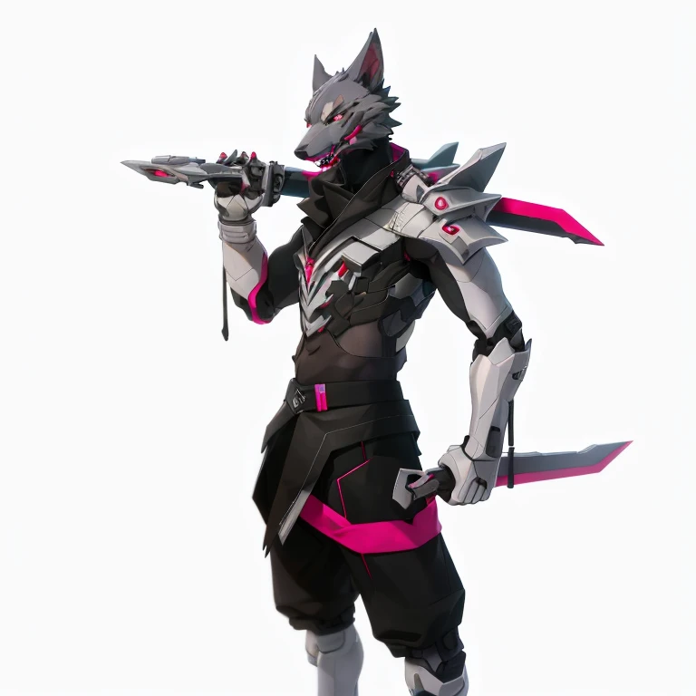 Male robotic wolf,Brown back,white sleeveless vest,transparent panty,White sandals,Claw feet,cranny,In the display case,Stand in a plastic box,black detailed eyes,captivating posture,Handsome,lifelike skin,Slim,