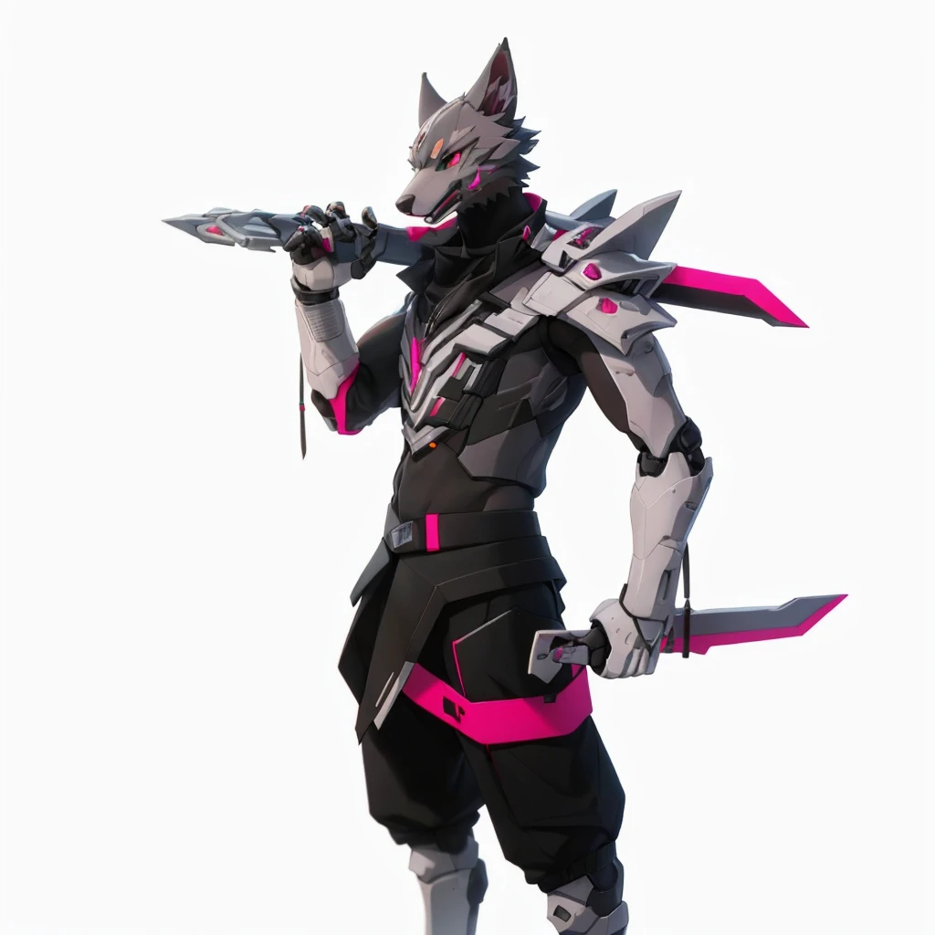 Male robotic wolf,costas marrons,colete branco sem mangas,calcinha transparente,white sandals,claw feet,Recantos,Na vitrine,Stay in a plastic box,olhos pretos detalhados,postura cativante,Handsome,pele realista,esguio,