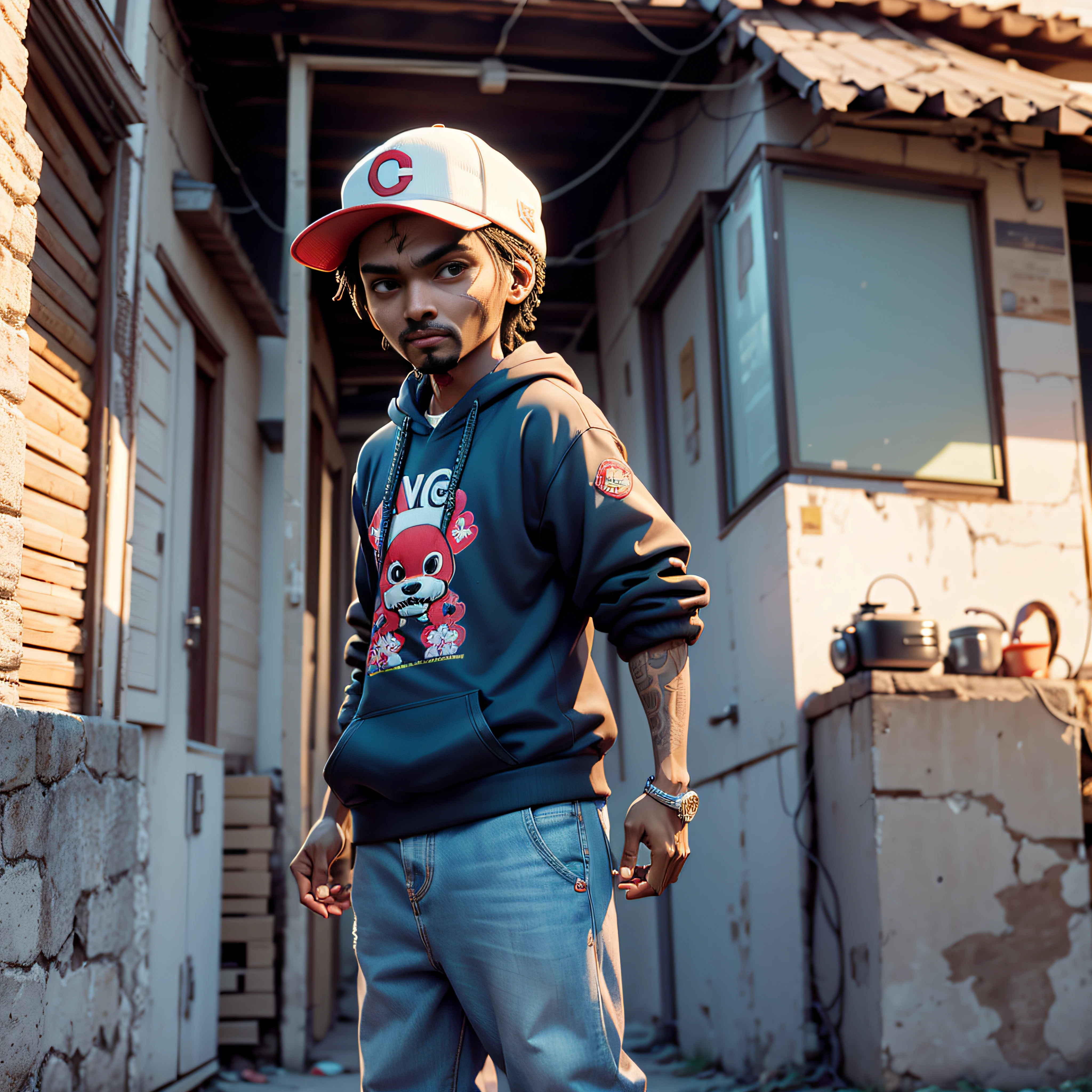 Snoop_Dogg smoke smoking Snoop_Dogg_Chibi Super_style hip_hop dancer bronx 30 years, pele marrom, barba no rosto, Nice Chibi, super estiloso, dedos perfeitos, Cores da roupermelho, branco e preto, street fashion cap}}, "Hip Hop", Doing hip hop pose with your arms, roupa sem estampa, fundo minimalista, Camera vista de frente..................3d