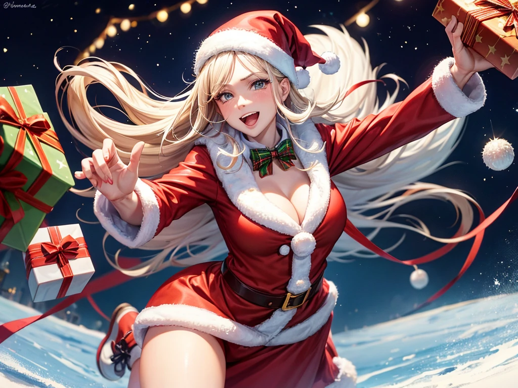 santa claus ,32-year-old woman,Give gifts,Christmas