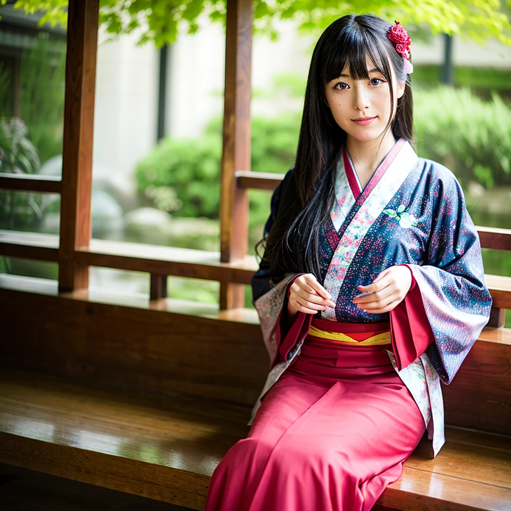 a japanese girl, (Solo),(kimono)