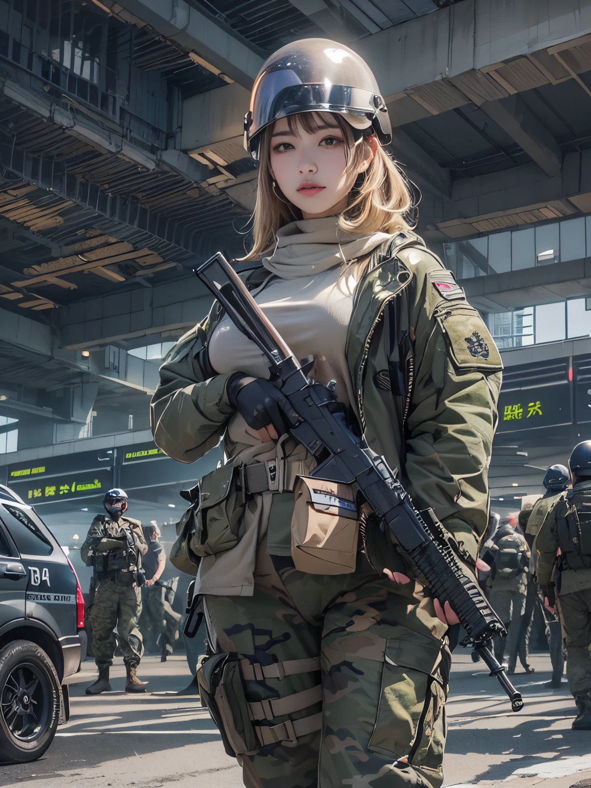 ((top-quality)), (((masterpiece)), (detaileds: 1.4), 3D, Beautiful Cyberpunk Woman Image, bob cuts, Broken black tights, leather clothes, Electromechanical, nffsw(HighDynamicRange), Ray traching, NVIDIA RTX, Hyper-Resolution, Unreal 5, Sub-surface scattering, PBR Texture, Postprocess, Anisotropy Filtering, depth of fields, Maximum sharpness and acutance, Multilayer Texture, Albedo and Highlight Maps, Surface Coloring, Accurate simulation of light-material interactions, perfectly proportions、octane renderings、two tone lighting、Large aperture、Low ISO、White Balance、thirds rule、8K Raw、masterpiece、top-quality、(8k extremely detailed CG unit wallpaper)(top-quality)、(The best illustrations)、(Best Shadows), innocent blue eyes, body swimsuit, poni hair