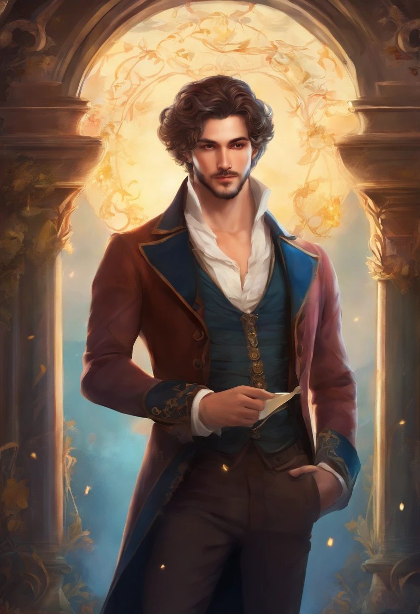 ((a young man of 18 years old)), ((beautiful and classic man)), ((God of beauty)), ((sexy and sensual)),((with a clean beard)), square face, (( thin nose and full mouth)), ((bright blue eyes)), ((long, black, curly hair)), handsome and sexy man, 18 years old, classic full body shot, various positions, Victorian Era clothing style, broad and strong chest, (( in a room of a Victorian era mansion)), wallpaper 4k, 32k Ultra, Ultra Hd, cinematographic lighting, movie poster,Superior Quality、High Resolution、8k high definition、Photogenic clarity、