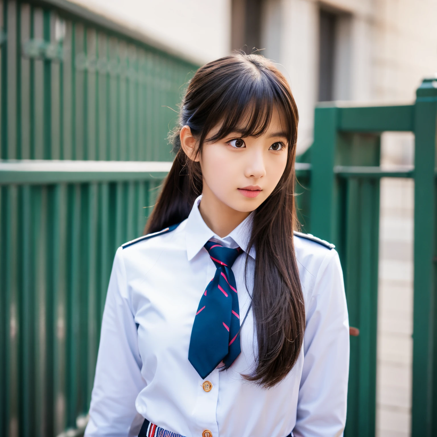 (1girl in:1.3), Very cute, , Looks pure, 8K, Raw photo, (photographrealistic:1.37), 超A high resolution, Best Quality, Small round face, Big eyes, extra detailed face, extremely detailed eye, slender, Thin thighs, Slim long legs, Blushing, (No makeup:1.4), (eye bags:1.3), Fair skin, BREAK ((Japan school uniform:1.3)), ((flat chest:1.1)), (On the train:1.3), (Uniform Ribbon:1.2), (Horizontal long seat with your back to the window:1.2), BREAK (Wearing thigh-high socks:1.3), Professional Lighting, Shiny skin, face lights, Natural Shading, ((accurate hands without incongruity)), BREAK (shoulder-length hair with bangs,:1.3), (((skirt lift by yourself))), (lifted by self), (Showing panties), ((Sit up, Spread legs wide)), (White panties:1.3),
