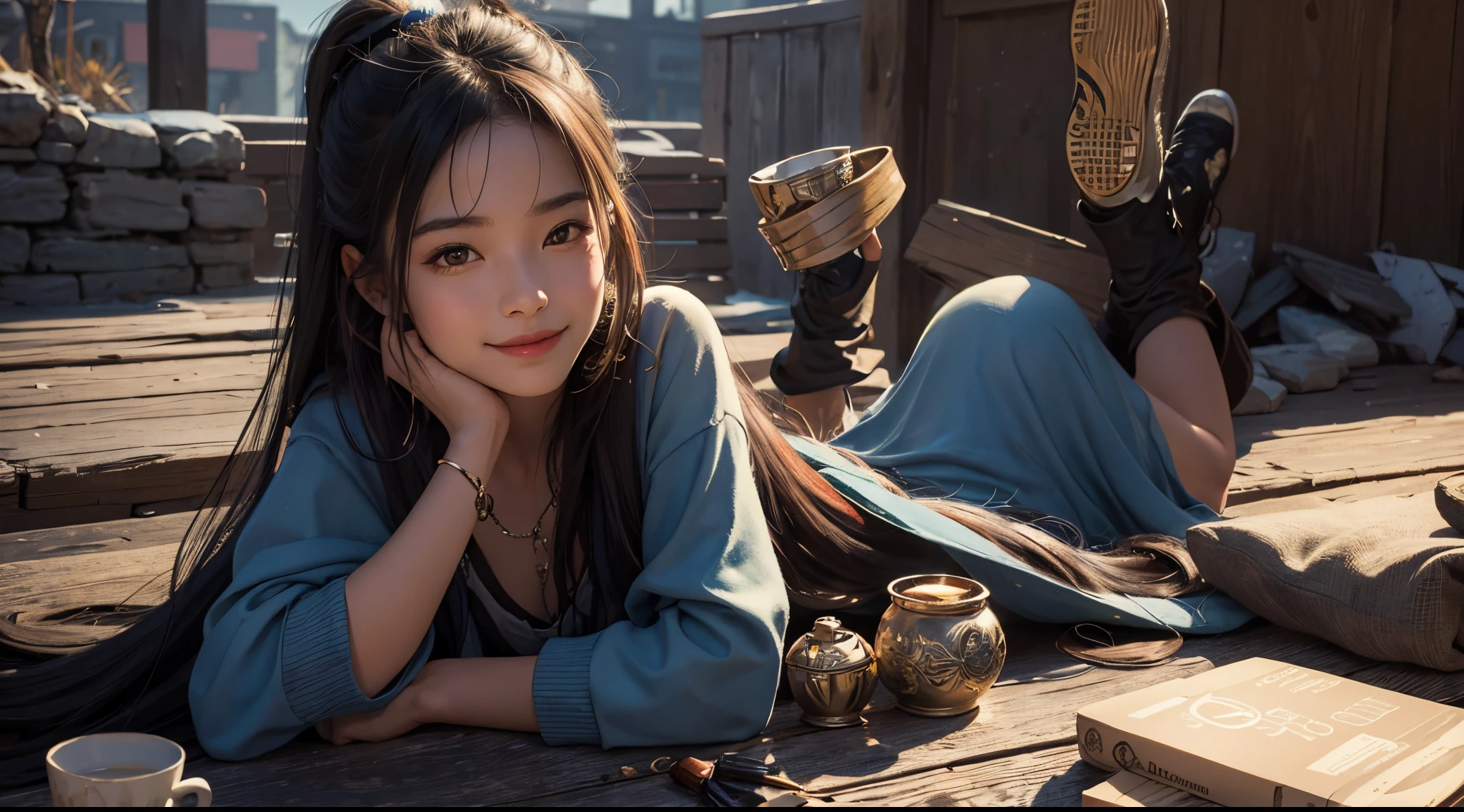 beautiful little beggar,mistic,4K, hyper HD, Western style,ssmile,Long hair,millionaire help