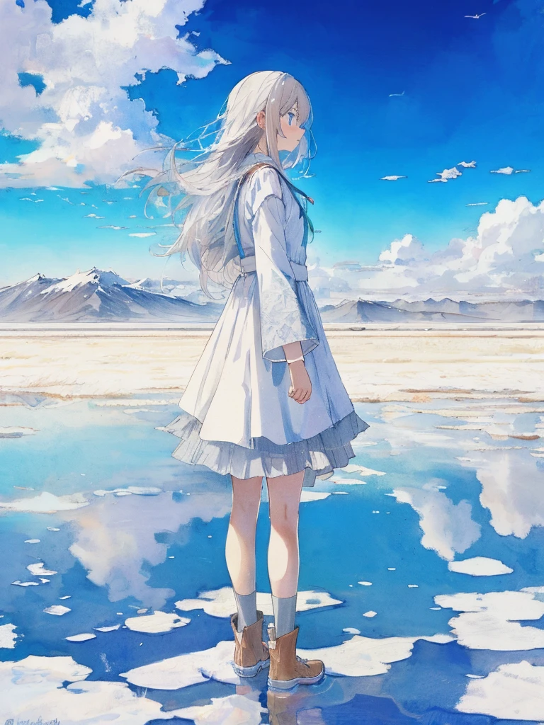 Lake surface reflecting the sky