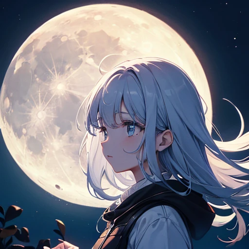 The moon is beautiful, isn't it?　Can I cry a little??？