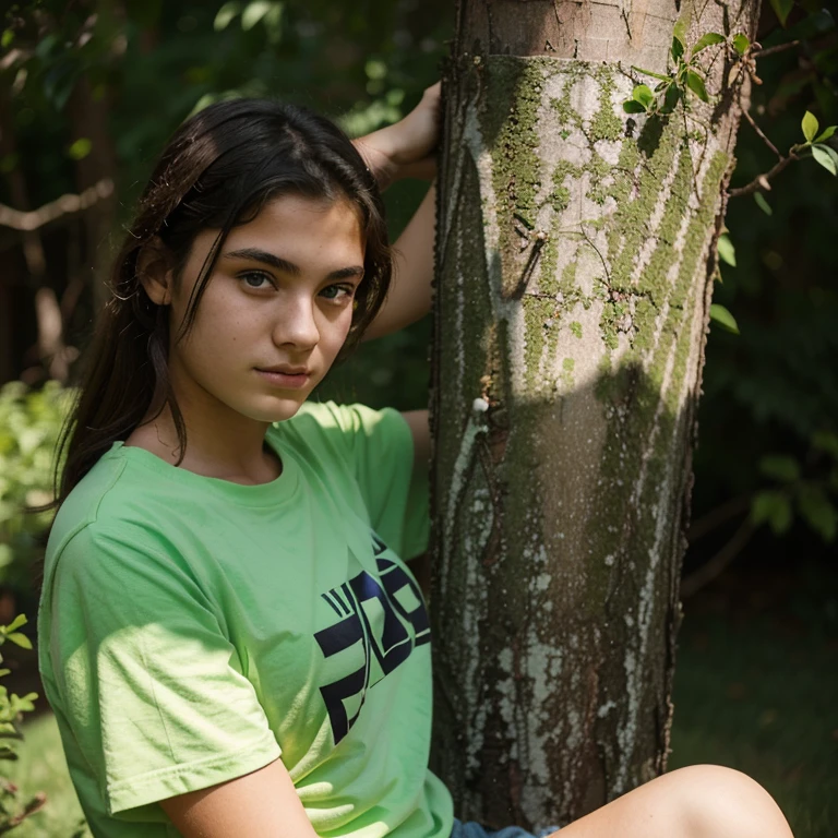 An 18 year old ager with a green background