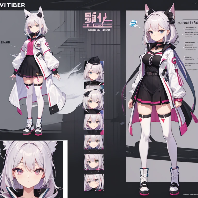 Vtuber character sheet female front view full body