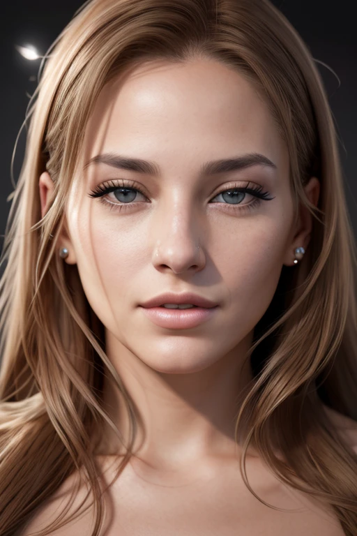arafed woman with long hair and piercings posing for a picture, hyper realistic digital painting, photorealistic beautiful face, hyperrealistic digital painting, photorealistic digital painting, ultra realistic digital painting, soft portrait shot 8 k, realistic digital painting, hyperrealistic beautiful face, ultra-realistic digital art, hyper-realistic cg, 8k portrait render, realistic beautiful face
