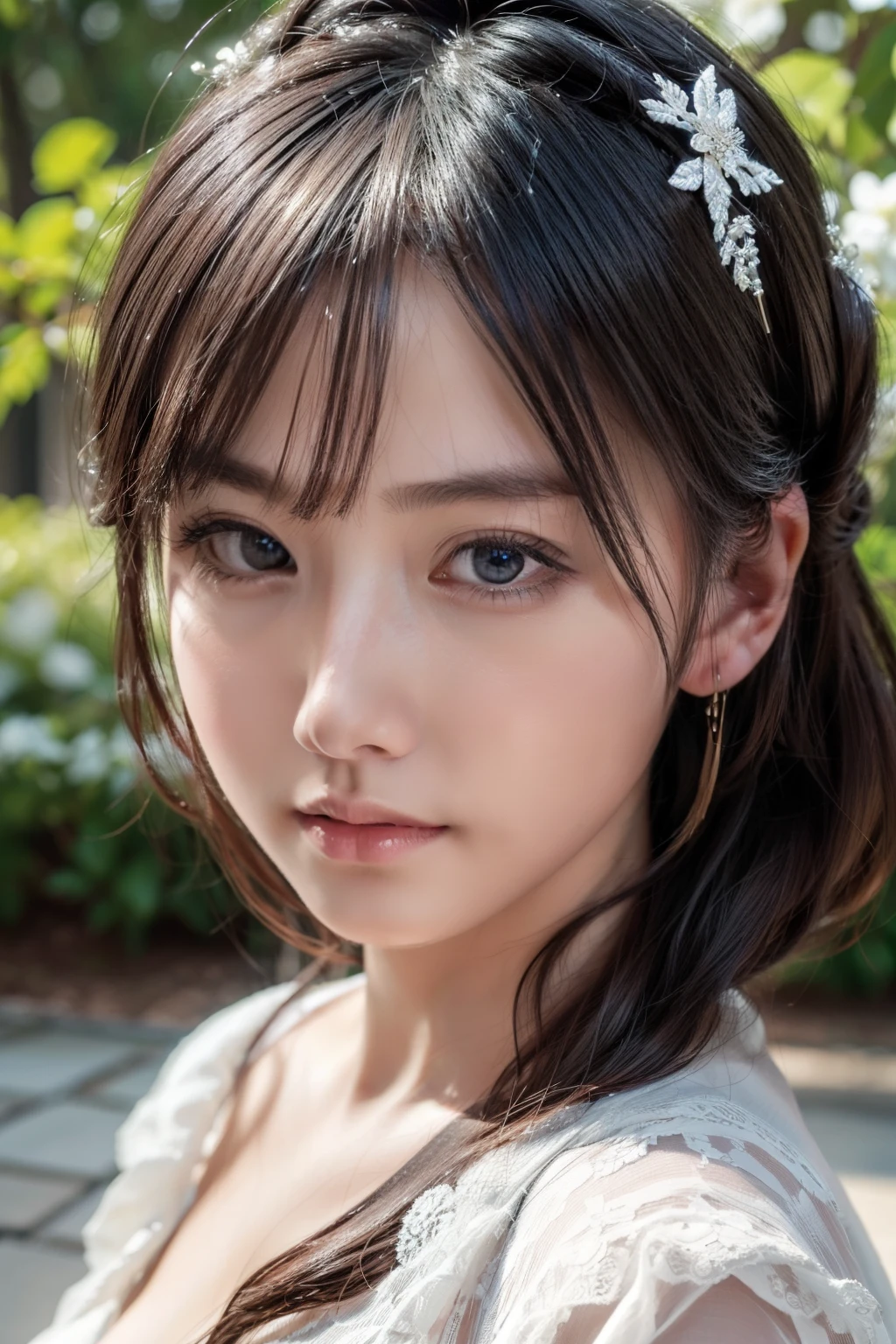 (A hyper-realistic) , (photographrealistic:1.4),(Increase the resolution), (8K), (ighly detailed), (Beautiful and detailed eye quality), (ultra-detailliert), (​masterpiece), (wall-), (详细的脸), 独奏,1 rapariga, perfect beautiful japanese woman、age19、looking at the viewers, delicate detail, A detailed face,