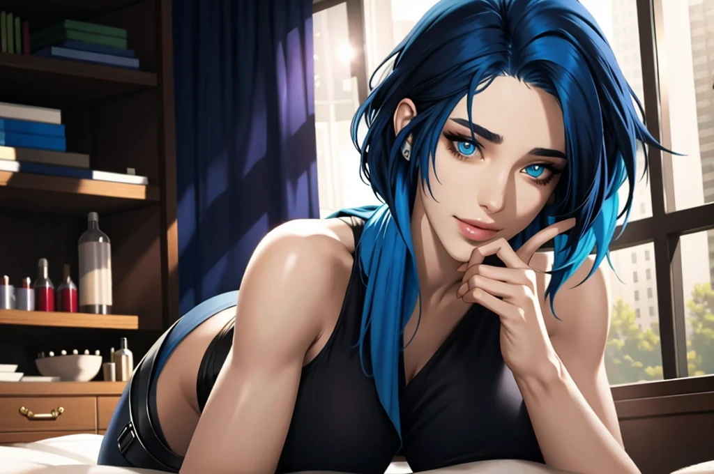 nsfw:1.5,masterpiece, best quality, high quality, High definition, High quality texture, High quality shadow, high detail, beautiful detailed, finely detailed, extremely detailed cg, detailed texture, a realistic representation of the face, realistic, colorful, delicate, Cinematic Light, sidelighting, Lens Flare, Ray tracing, sharp focus, (1girl, __focus__:1.3), (intricate details, makeup, PureErosFace_V1:0.5), (detailed beautiful delicate face, detailed beautiful delicate eyes, a face of perfect proportion, high detailed skin, detailed skin, best ratio four finger and one thumb, arms under breast, medium breasts, wide hips, smooth midriff, skiny and thin, __fashion__, __hair__:1.3), __location__，no hands chloe price, dark blue hair with black highlights, shoulder length hair, girl laying down