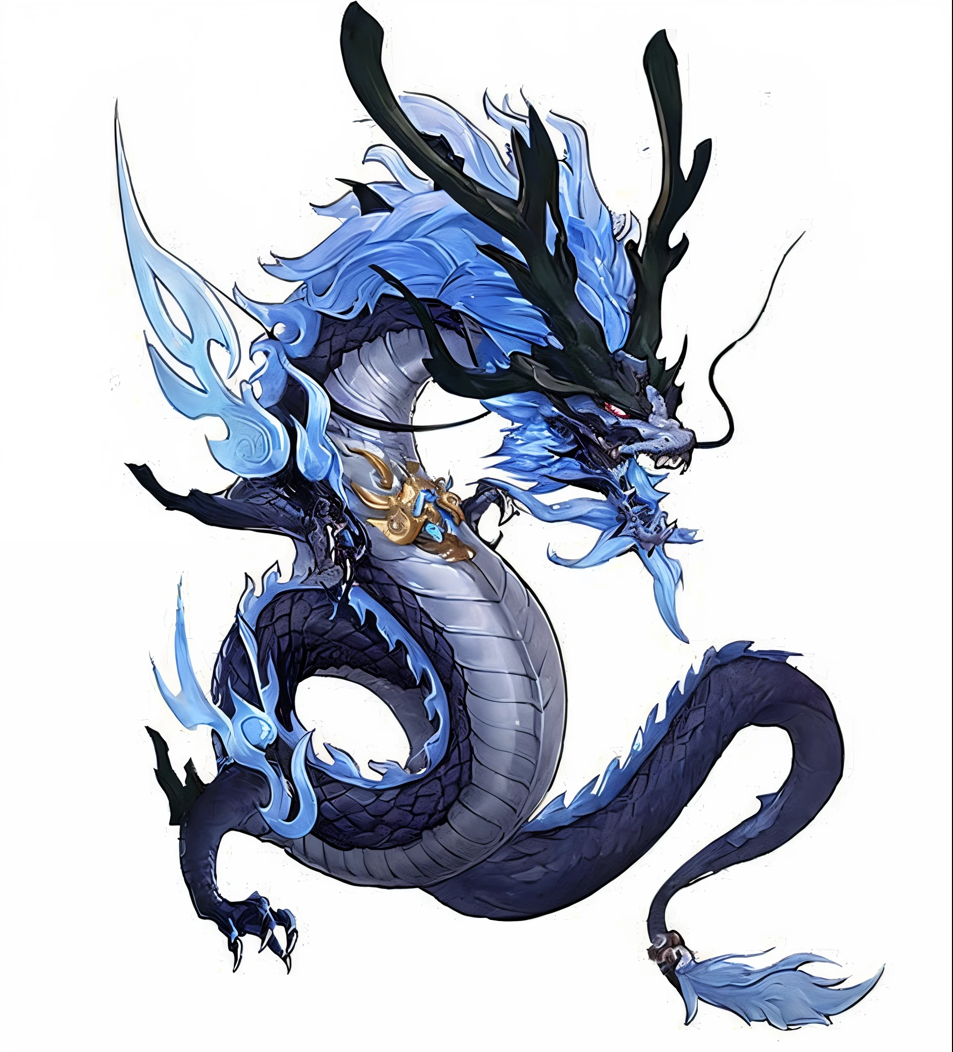 (Highest quality), ((masterpiece)), (Superior), original, Highly detailed CG Unity 8k wallpaper,
Blue is the main color,Dragon