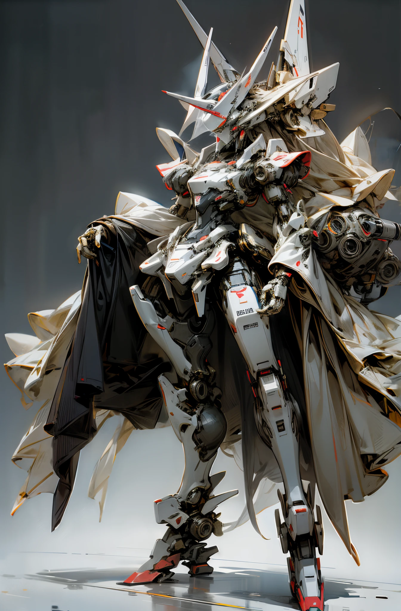 Black bride robot mecha faceless standing metal body no cloth