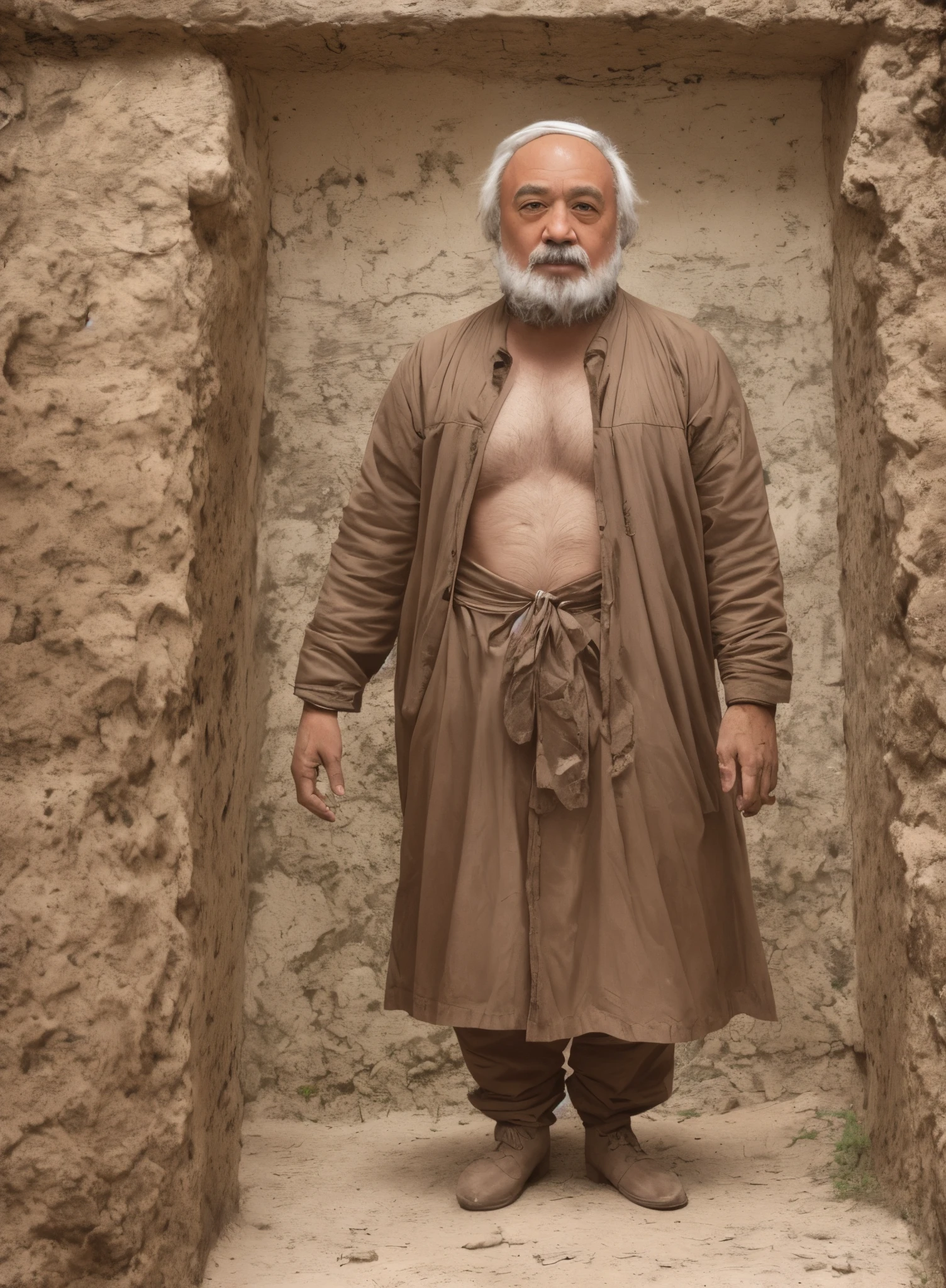 padre pio, full body, photgraphed by phase one, 35mm lens, ultra wide angle view, photo realistic, cinematic light, hyper detailed, ar 9:16 --auto --s2
