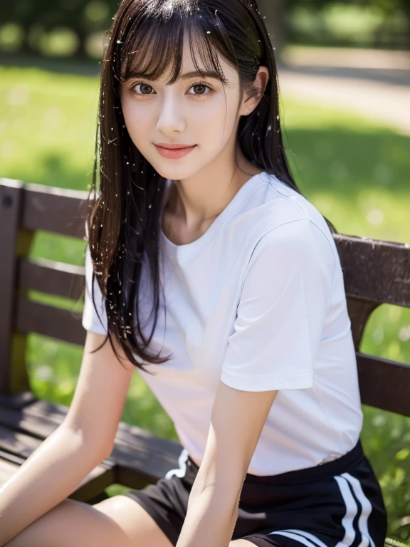 a lot of details, (slender waist), 30 years old, detailed black hair, beautiful detailed hair, super fucking beautiful, complex details beautiful and delicate eyes, perfect hands, (small breasts best quality), perfect and delicate limbs, detailed skin, best quality, ultra-detailed,
river, motorcycle, delightful, cheerful grin, sitting, looking at viewer, (green long-sleeved t-shirt), (white shorts), (sitting in a camping chair by the bonfire), japanese, Joyful Scene, with a river, in the evening, hazy atmosphere, (full body shot:1.2), from side, golden hour, telephoto lens