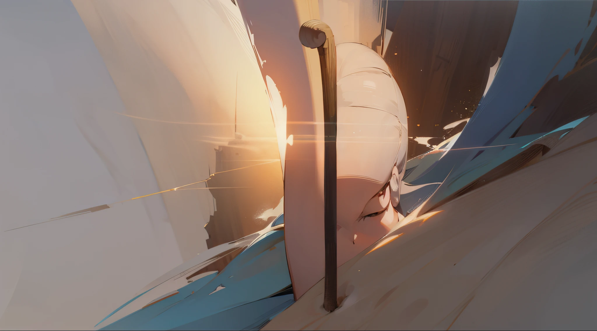 anime art style, woodden stick, wood texture