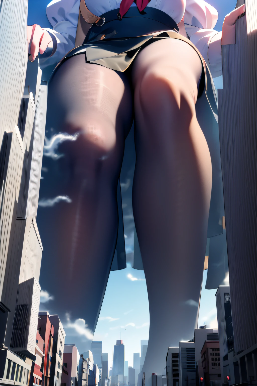 "A towering Giantess in a cool and laid-back hippie style no top and no pants. Her toned and athletic build hints at her massive strength. She seems to be casually strolling through the bustling cityscape of GTS City, as towering buildings loom overhead. Smoke and clouds roil around her, adding to the sense of epic scale and drama. The lighting is dark, gloomy, and realistic, creating a tense and ominous atmosphere. The perspective is from below, emphasizing the sheer majesty and power of the Giantess." (( Nude)) ((Boobs show))) Achieve a Masterpiece with an 8K, Ultra High Resolution, Ultra High Definition, full body image of a transcendentally beautiful woman, embodying the epitome of a water goddess. From a perspective drawing below, capturing a horizon shot, her legs artfully spread. Clad in a diaphanous white no dress that billows like water, the delicate skirt harmonizes with her ethereal presence.((( Shows Pussy)))

Perching atop her head is a high, glossy ponytail, while her Alluring face, worthy of supermodels, 