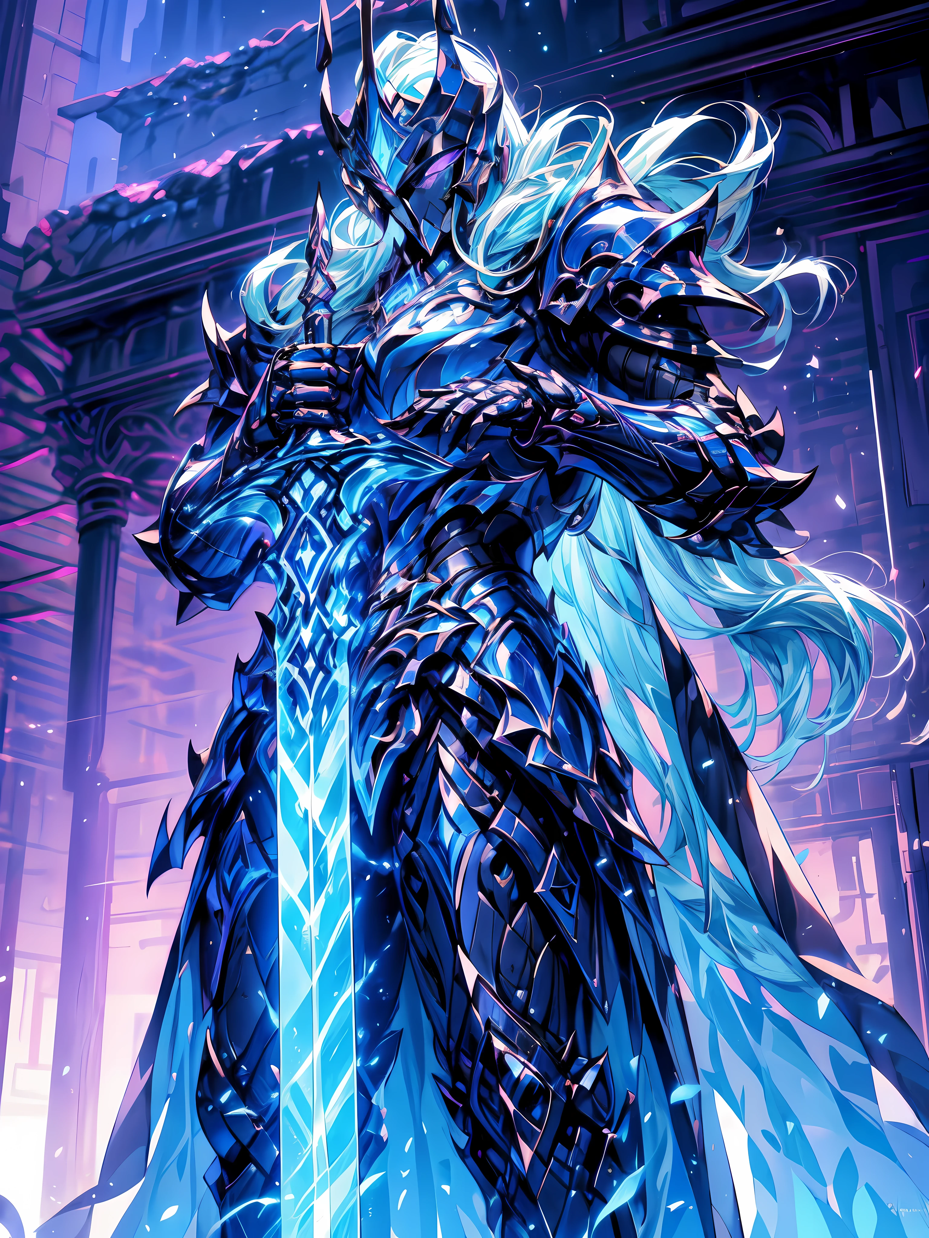 "An awesome paladin wields a sword full of light, Exudes powerful light magic. Set in a dark and mysterious cityscape, Illuminated by the light of the Paladin's Sword. The composition is professionally crafted, Amazing attention to detail and cinematic lighting. The overall aesthetic is reminiscent of Fujifilm photography, Capture the beauty and depth of the scene."