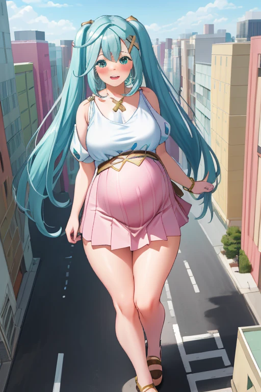 (best quality,4k,highres,masterpiece:1.2),ultra-detailed,(realistic,photorealistic,photo-realistic:1.37),Giant maiden,Moe two-dimensional style,Pregnancy status,Round belly,Gaze at the bustling city,Burp,Burping,Loud burp,Really loud burp,Can't stop burping,Embarrassed,Anime-inspired artwork,Soft color palette,Faint blush,Glittering eyes,Gentle smile,Flowing hair,Flawless skin,Adorable outfit,Twin pigtails,Playful expression,Bright city lights,Bustling streets,Crowded buildings,Shimmering skyline,Colorful advertisements,Busy pedestrians,Street food vendors,Blushing face,Apologetic gesture,Laughter filled the air,Chubby cheeks,Overflowing joy and happiness,Endearing innocence,Pregnant woman with a round belly,Delicate and graceful movements,Gentle breeze,Kawaii aesthetic,Overflowing cuteness,Motion lines,Youthful energy,Gentle yet powerful presence,Fond memories of youth,Fantasy-like atmosphere,Magical cityscape,Harmony between dreams and reality,Whimsical details,Subtle charm