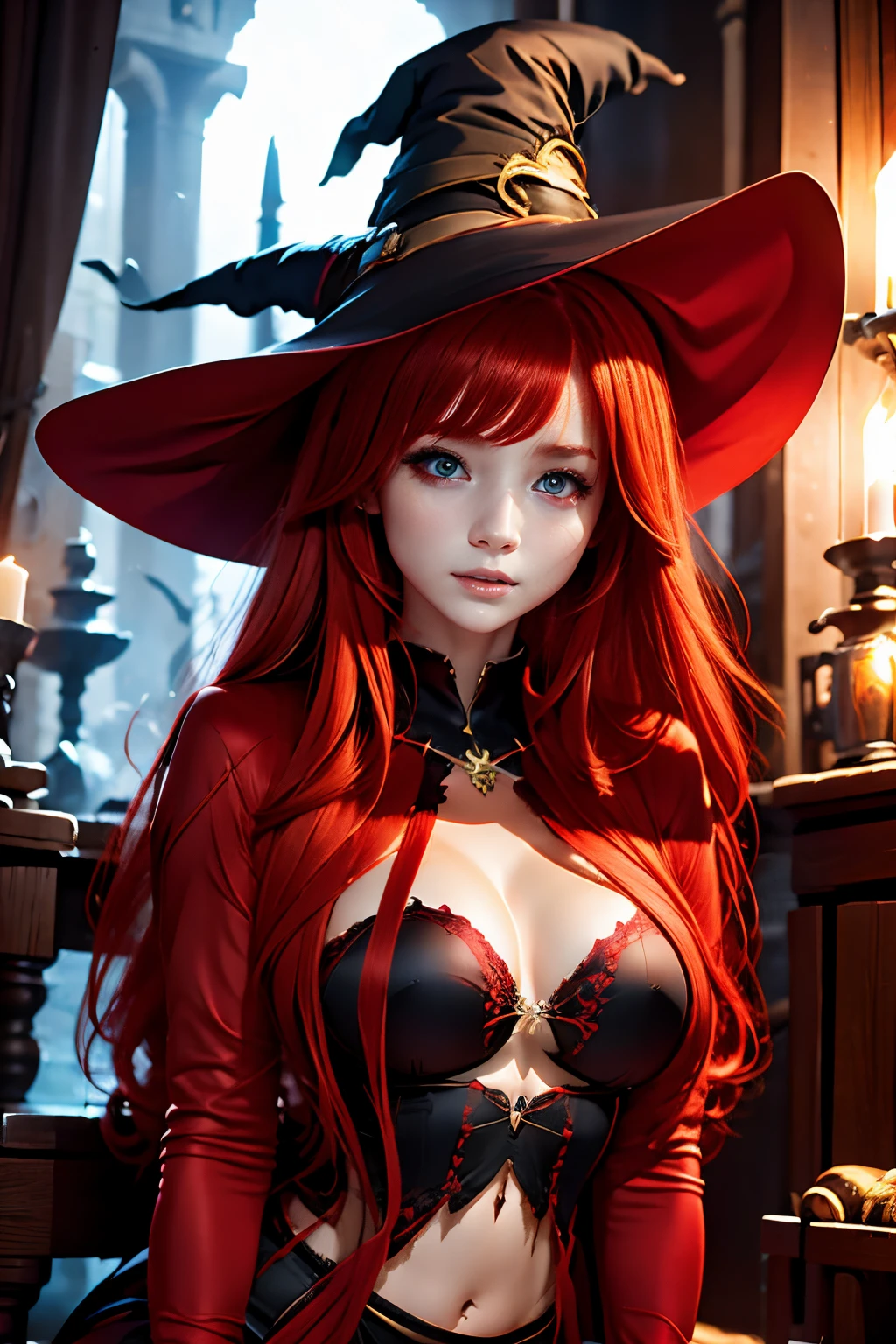 Witch, RPG, Sorceress, Magic, Red-haired woman