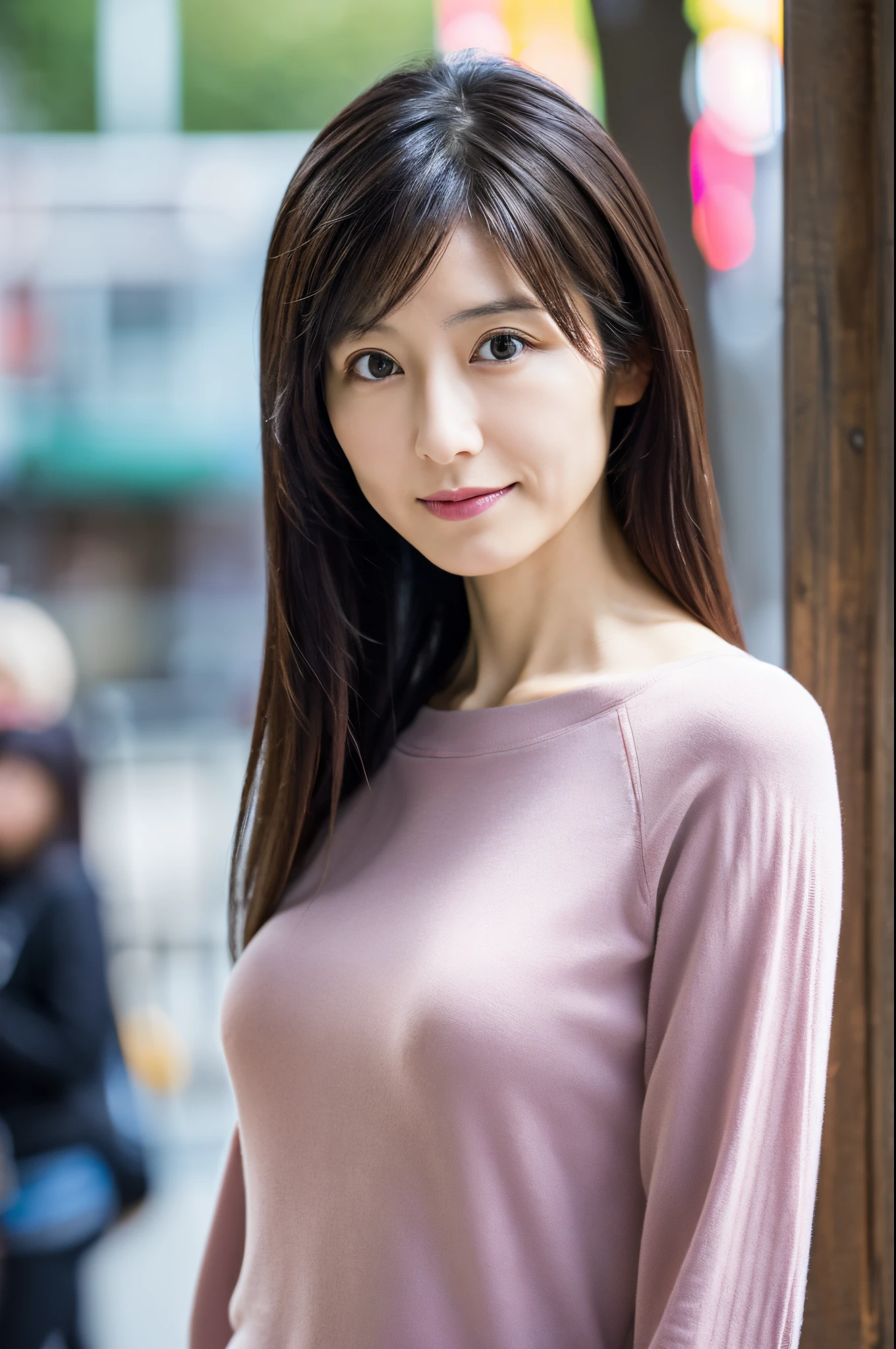 (High reality photograph, high resolusion, detailed face, detailed eyes, various angle) Japanese lady, 40 years old, cute face, skinny figure, very skinny waist, various hair style, tight clothes, standing in a various place