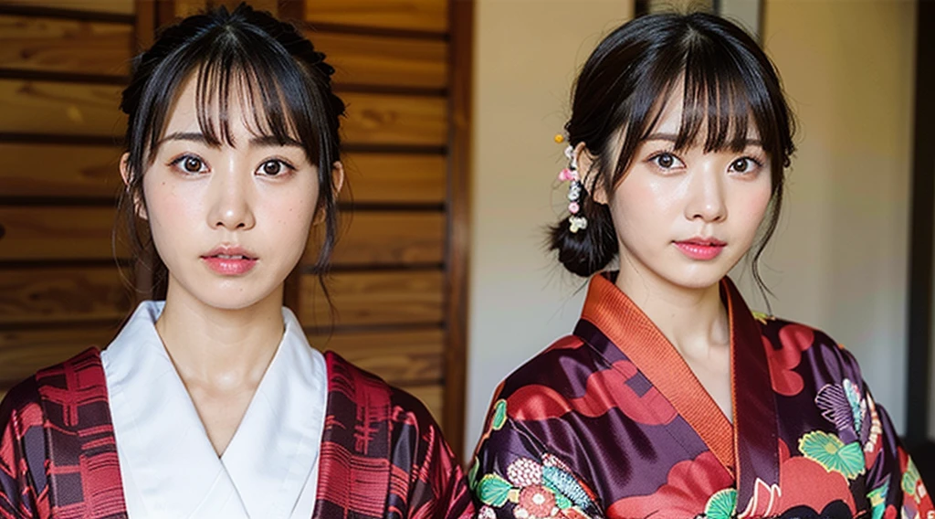 Best Quality, 超A high resolution, (Photorealistic:1.4), a japanese girl, (Solo), (Long,Bangs),(kimono),(Obi),(Japanese background),