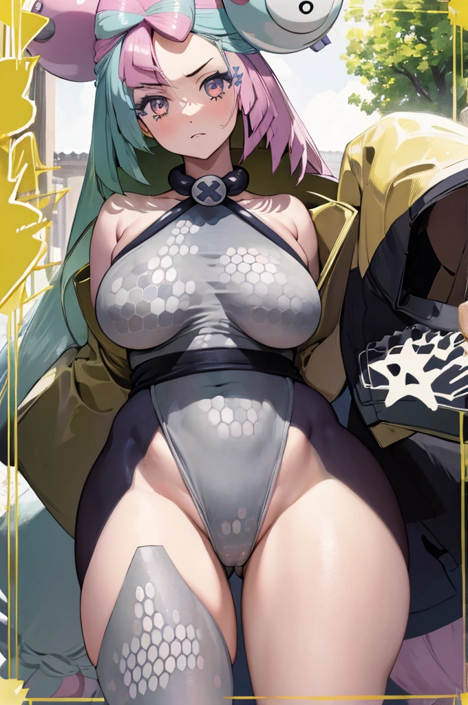 masterpiece, best quality, ultra high res, detailed beautiful face, detailed clothes, (realistic:1.4), perfect feminine face, 1girl, cute, adorable, and joyfull female in wide perspective front view, showing her ((gigantig breasts:1.4)), and huge cleavage, bikini, (wide ass:1.2), (her thighs are very wide and thick:1.3), (look at viewer:1.2), blonde twintails hair, long twintails, by akira yasuda, george kamitani, and gil elvgren
