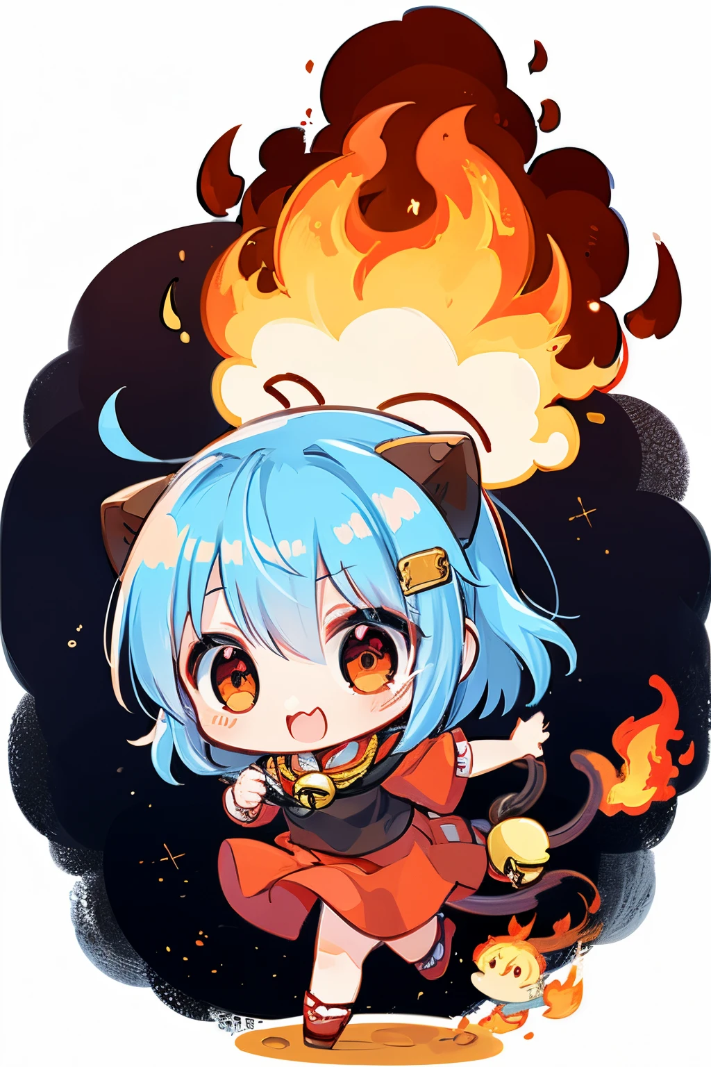 digitalart、Fire Spirit、Yuru Chara Style、Laugh、Wearing a bell