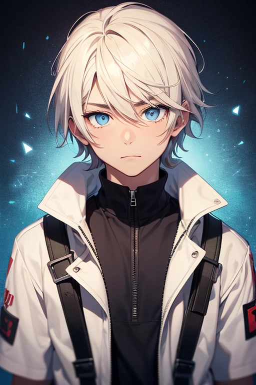 HIGH SCHOOL BOY BLUE EYES , FACING VIEWER