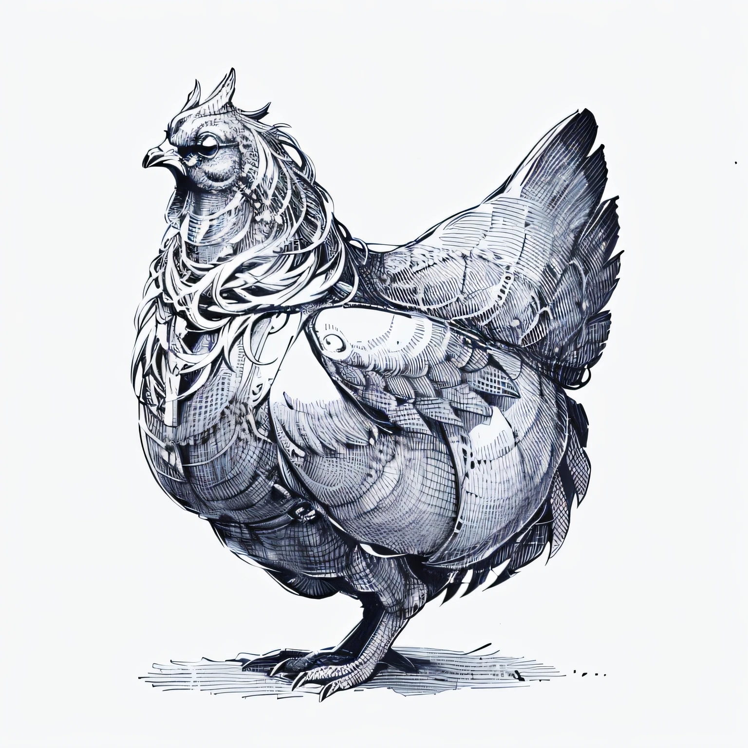 redraw the chicken in Manga style