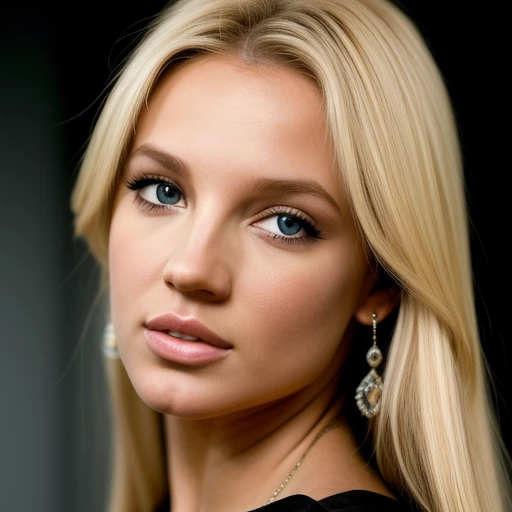 Generate an extremely realistic image of the model Britney Hinton, born on 8/28/2003, in Dochester, United Kingdom. The primary focus should be on her face, with blonde hair and blue eyes. The height is 170cm, and the weight is 62kg. The background should be pleasant and as realistic as possible. There's no specific environment; however, aim to create a scene that enhances the beauty of the model. Ensure realism in every detail, from facial expressions to physical features. The image should capture the natural essence of Britney Hinton. Regarding references, the model should stand out in terms of realism when compared to others like Milla Sofia and Rozy Gram.