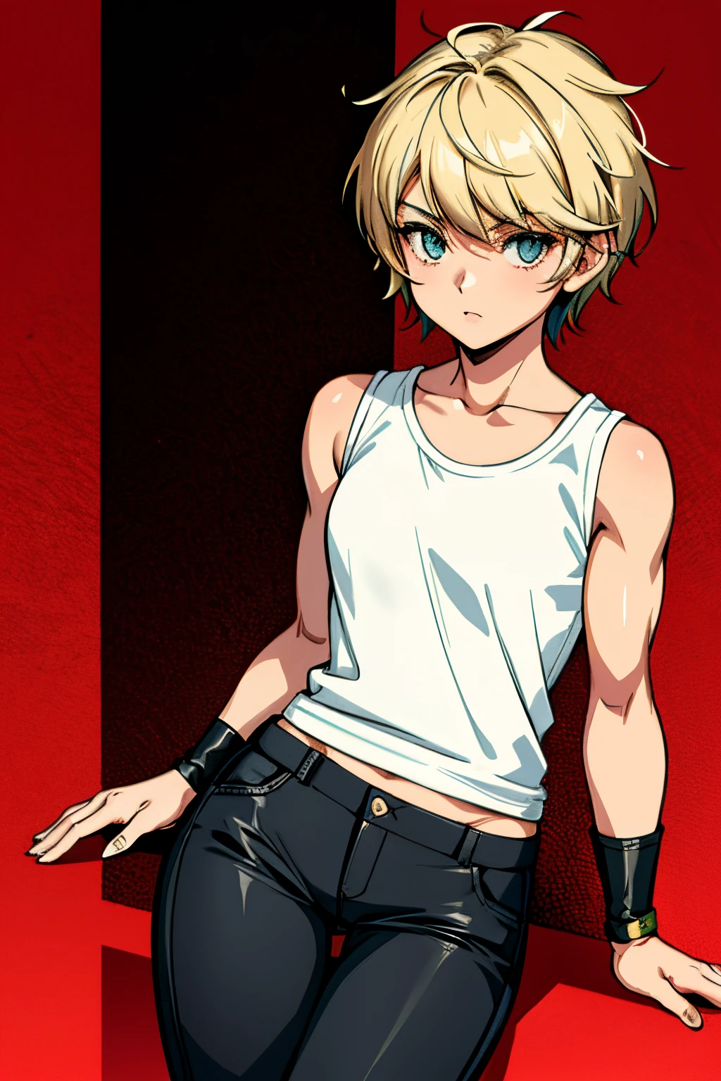 score_9, score_8_up, source_anime, standing, hellsing, seras, femboy, twink, shorts, otoko no, crop top, indoors, ikuchan