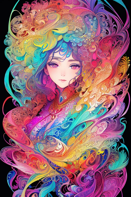 (masterpiece, top quality, best quality, official art, beautiful and aesthetic:1.2), (1girl:1.3), extremely detailed,(fractal art:1.2),colorful,highest detailed,(zentangle:1.2), (dynamic pose), (abstract background:1.5), (traditional dress:1.2), (shiny skin), (many colors:1.4), upper body