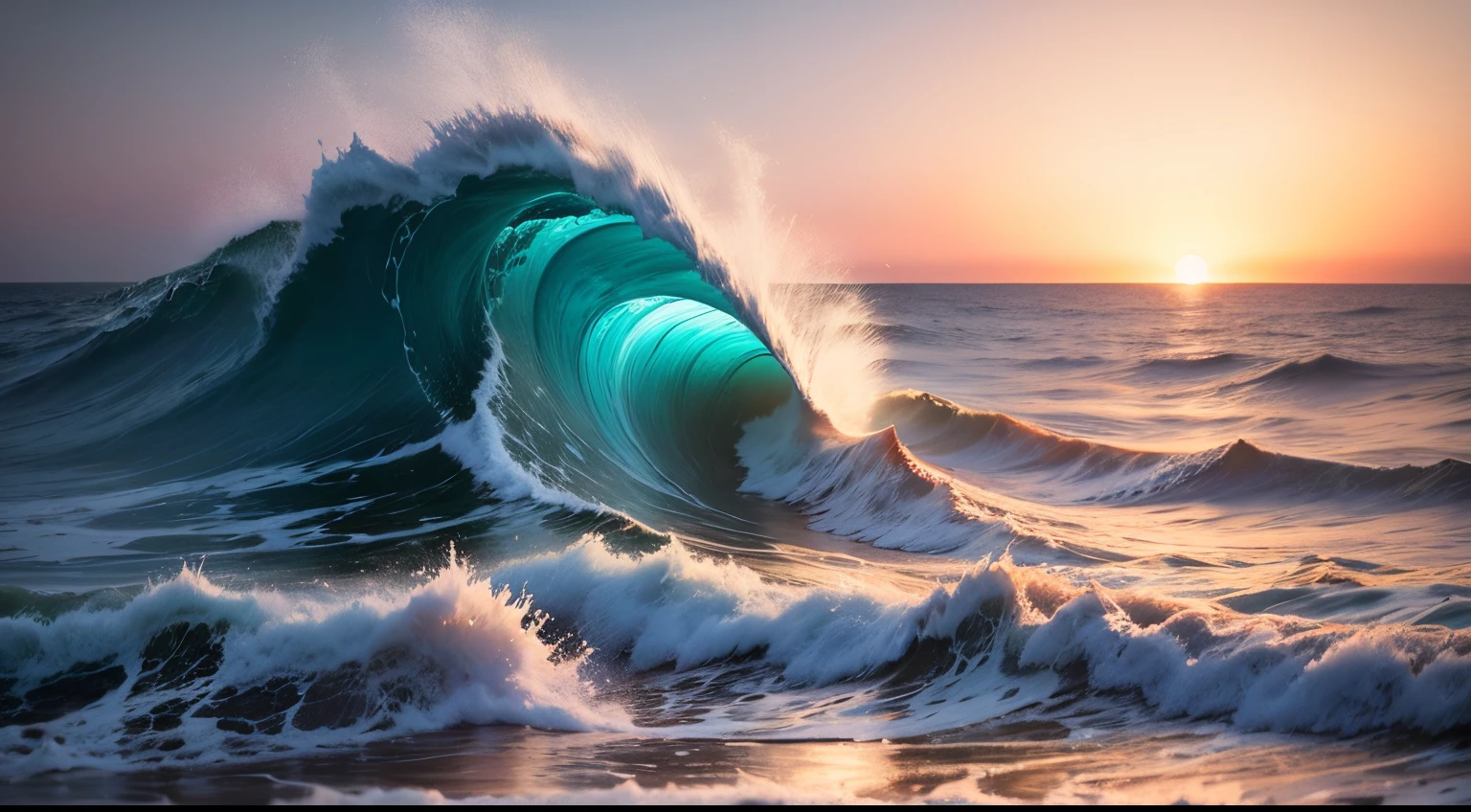 Soft waves against a backdrop of calming ocean colors