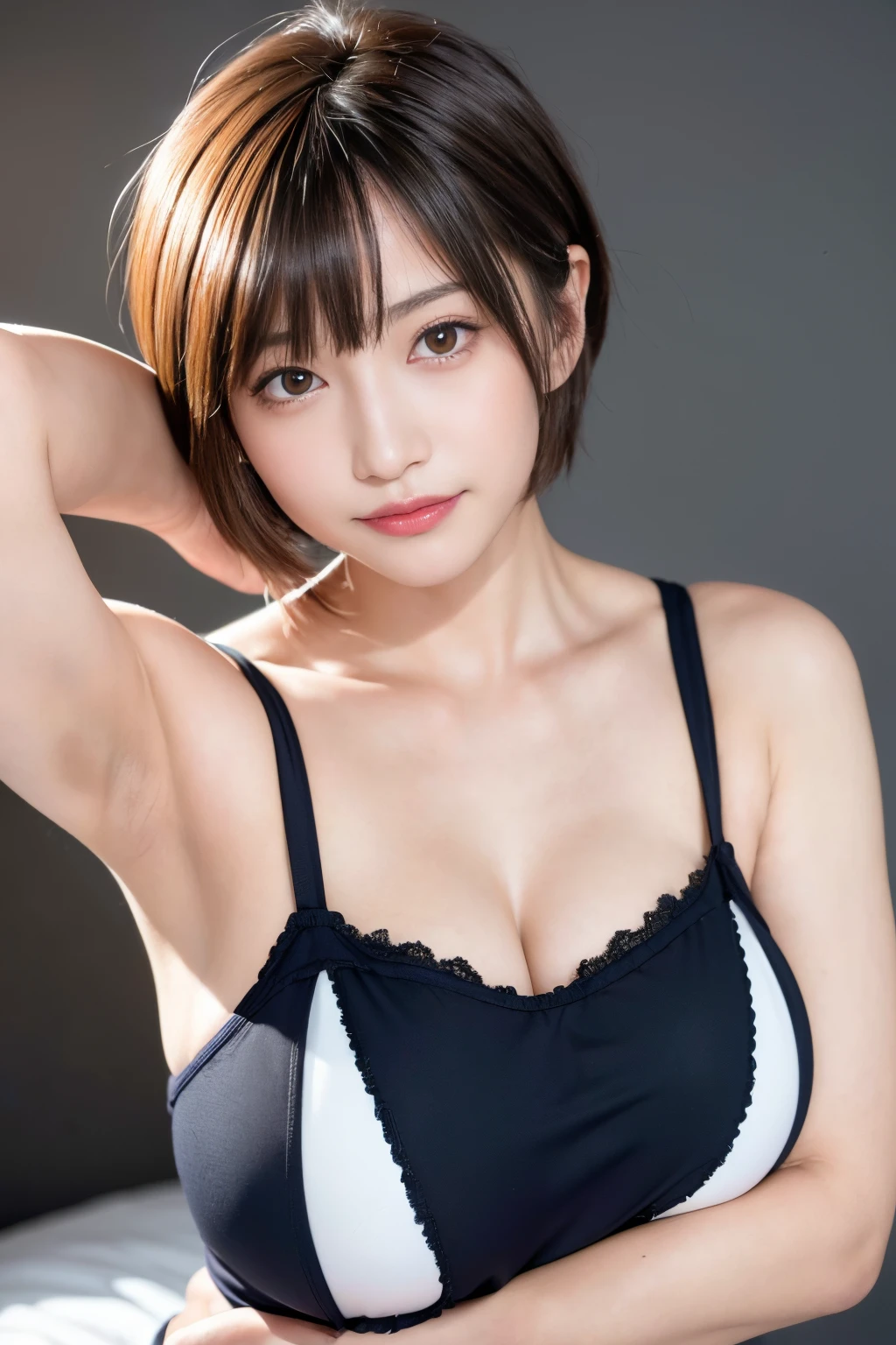 (Show underarms、Armpit、Armpit close-up、The upper part of the body、Navy Blue Strapless Bra、Armpit、Detailed armpit wrinkles、Armpit poses、Realistic armpit wrinkles、Wet shiny armpits、Detailed and realistic wrinkled armpits、Bright red lipstick、Solo Girl、White strapless bra、Glossy armpits、Ultra-realistic armpits、Sunlight in the armpits、Brightly lit armpits、Bright armpits、Moist shiny armpits、shinny skin)), (Navy Blue Strapless Bra、Bright red lipstick、A smile、illustratio), (Hi-Res), (8K), (ighly detailed), (The best illustrations), (beatiful detailed eyes), (top-quality), (ultra-detailliert), (Master masterpiece), (详细的脸), drooing eyes,(Glossy armpits、glowy skin、Luminescent armpit),hairarmpits,Shortcut Hair、inner colored,Solo Girl、(A hyper-realistic),True to anatomy、(Maximum gloss under armpits、Under shiny armpits)、(1girl in)、Colossal tits、breastsout、sun burn、Expose muscles、Sweat muscles、Wavy blonde hair(1girl)、huge tit、breastsout、sun burn、Expose muscles、Sweat muscles、(short hair woman)、(Hidden Shorts)、on the beds、medium chest、Deep valley、top-quality、masterpiece、illustratio、extremely delicate and beautiful、highlydetailed skin、CG、Unity、8k wallpaper、astonishing、finely detail、Highly detailed CG Unity 8k wallpapers、huge filesize、hight resolution、Handsome detailed woman、extremely detailed eye and face、 Stunning detailed eyes、Light under the armpits、(The best illustrations:1.1)、(Best Shadows:1.1)、超A high resolution、(Photorealsitic:1.1)、(Photorealistic 1.2:1.1)、Realistic facial proportions、Slimed、a smile、(fluffy black eyes:1.21)、black eyes、Look at viewers、dark brown hair、FULL BODYSHOT、(irregular skin imperfections、vein、Wrinkles under the armpits、Wrinkles on the skin、pores:1.2)、(Dark night background: 1.2)、(bokeh dof:1.4)、
