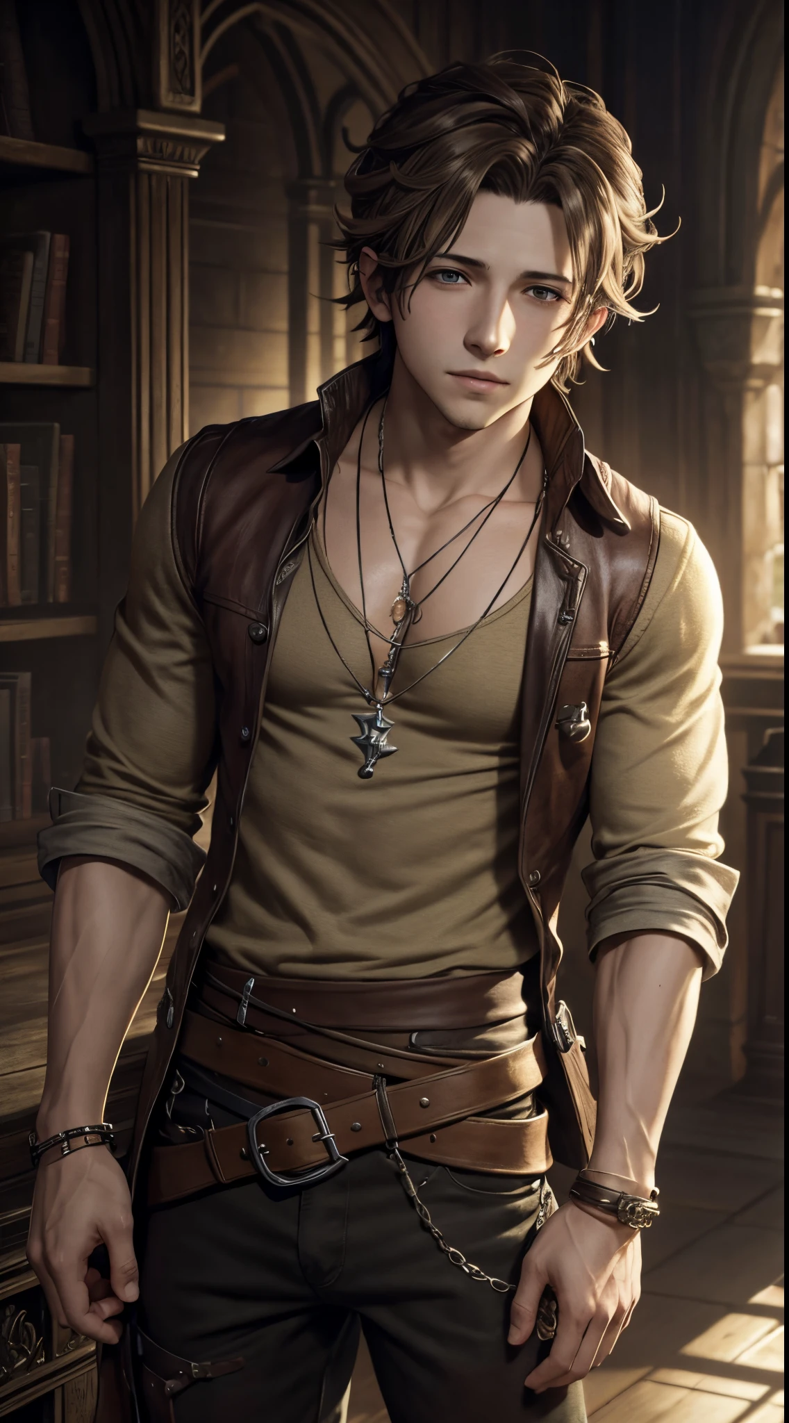 Absurdres masterpiece HDR high quality head shot of a handsome boy from octopath traveler with wearing casual clothing