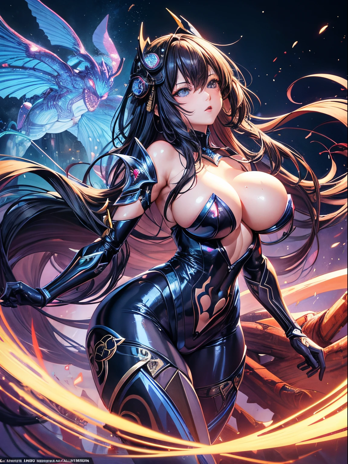 Masamune Shirow, Hajime Sorayama, Naoyuki Katoh, Harry Clarke, Surreal, mysterious, strange, fantastical, fantasy, Sci-fi, Japanese anime, enter the VR game world, beautiful girl warrior in a mechanical suit fights in a transported different world, perfect voluminous body, octopus monster, giant, bird's eye view, wide angle, hyper detailed perspectives masterpiece angles cinematic lighting hyper realistic sharp focus mechanical glistening real tits ass provocative zoom in realistic various angles hyper realistic sexy erotic provocative poses legs spread looking up looking down hyper detailed fine lines wet wet sweating