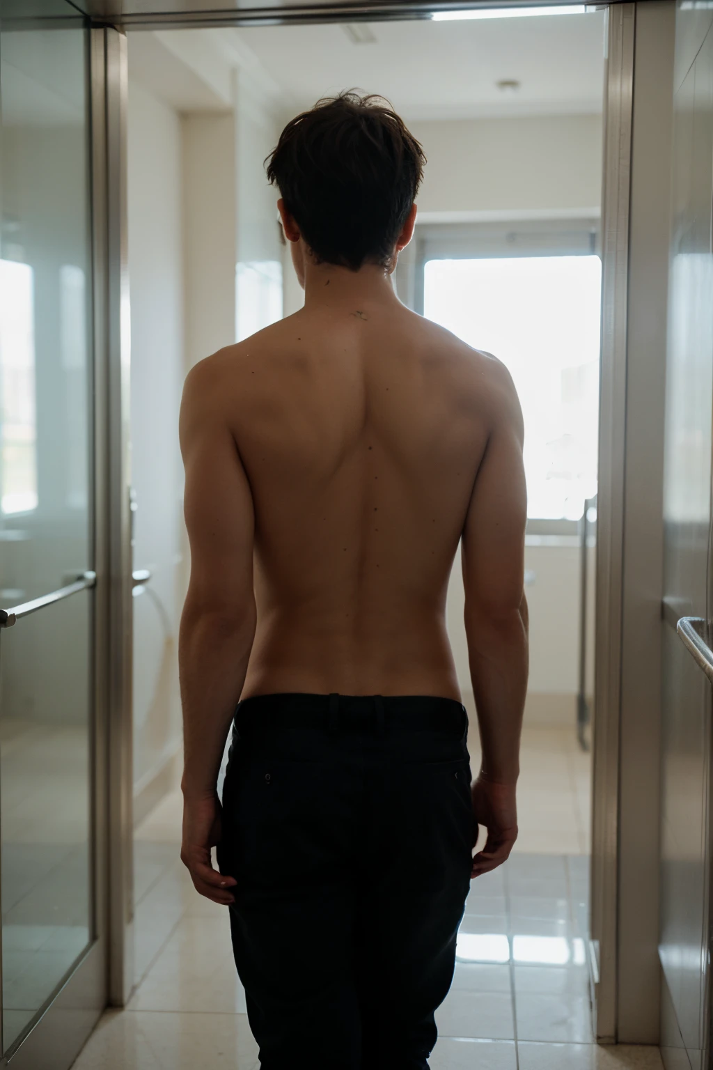 {8K}, {{{Photorealistic}}}, {best quality}, {hyper detailed}, {ultra-detailed}, {HDR}, {{{young male}}}, {young Japanese male}, {{{around 14 years old male's thin body}}}, {{{young male's full body}}}, standing inside a bedroom, {{nude}}, black hair, black eyes, ahegao, rolling eyes, {{topless}}, {{bottomless}}, {{{{{penis, testicles}}}}}, {young male's very thin body}, beautiful face, big eyes, embarrassed, {very short hair}, {nudity}, {very thin body}, {{short height}}, {{{{{pointing his finger at his thighs}}}}}, {strong light coming in}