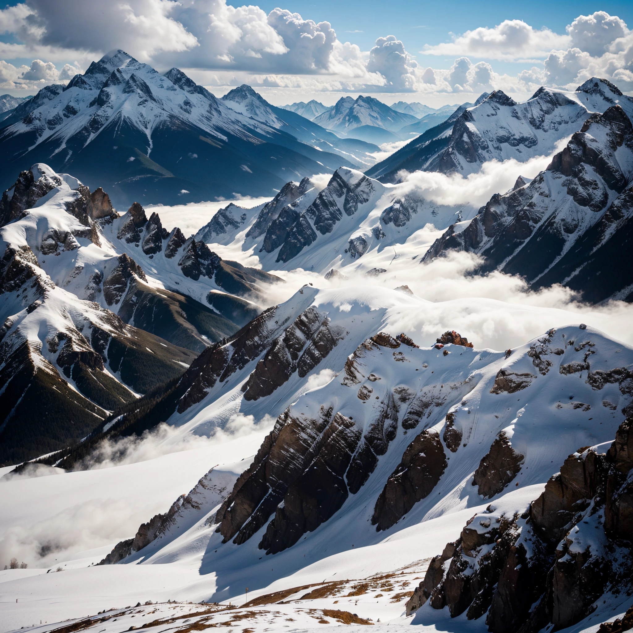 Mountains, cloudy, wind, ultra high quality, high resolution