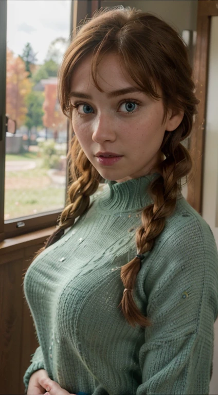 (nsfw), Big Breasts, anime, High resolution, Woman close up ((Red braided low ponytail hair)) and (((the most beautiful Green eyes))) in (((Blue clothes))), (((determined)), 8K, Unreal EnGine 5オクタンレンダリンG, Cute, GamanG, Yoon Gonji, G.To, Gosonjak, Schloop, Severe, Dorm, Noah, trendinG on pixiv, Fan Box, Sketch, masterpiece, Detailed face, smooth soft skin, biG dreamy eyes, beautiful intricate colored hair, Symmetric, anime wide eyes, soft liGhtinG, Concept Art, diGital paintinG,