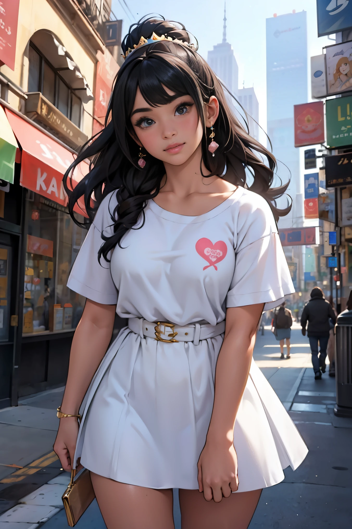 (La mejor calidad) (obra maestra ) Cara perfecta. kawaii & Siniestra princesa belleza joven en la ciudad de Nueva York.